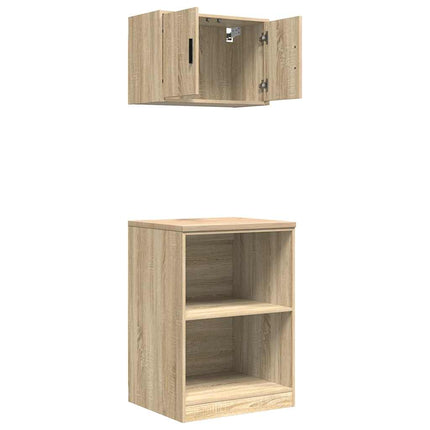 Armadi da Garage 2 pz Rovere Sonoma in Legno Multistrato
