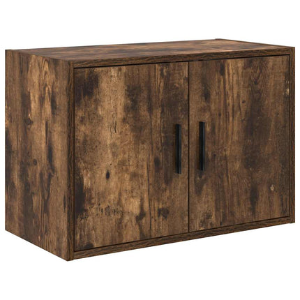 Armadi da Garage 2 pz Rovere Fumo in Legno Multistrato