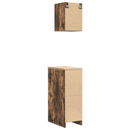Armadi da Garage 2 pz Rovere Fumo in Legno Multistrato