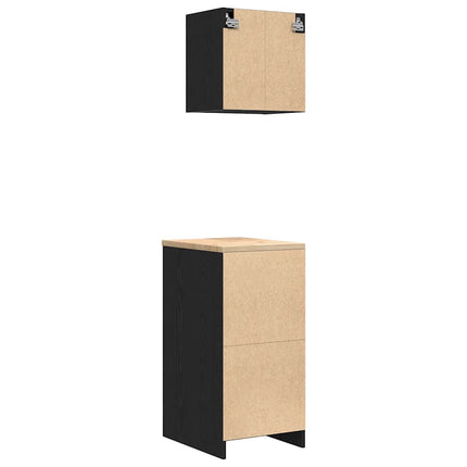 Armadi da Garage 2 pz Neri in Legno Multistrato