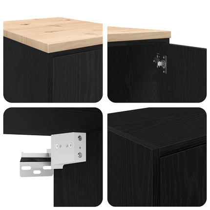 Armadi da Garage 2 pz Neri in Legno Multistrato