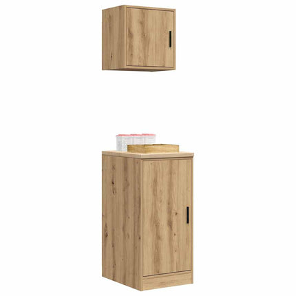 Armadi da Garage 2 pz Rovere Artigianale in Legno Multistrato