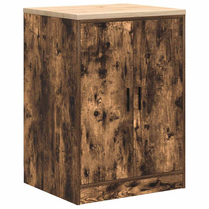 Armadi da Garage 2 pz Rovere Fumo in Legno Multistrato
