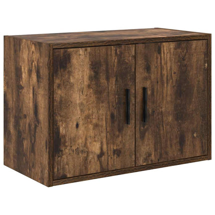 Armadi da Garage 2 pz Rovere Fumo in Legno Multistrato
