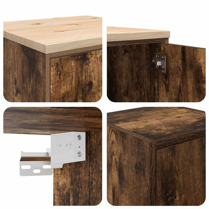 Armadi da Garage 2 pz Rovere Fumo in Legno Multistrato