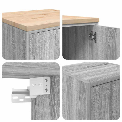 Armadi da Garage 2 pz Grigio Sonoma in Legno Multistrato