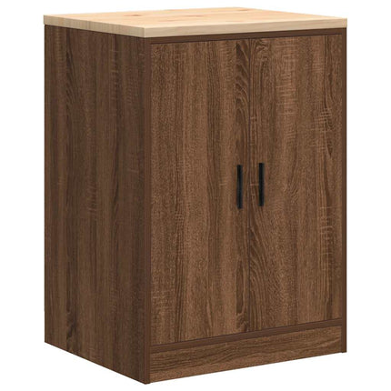 Armadi da Garage 2 pz Rovere Marrone in Legno Multistrato