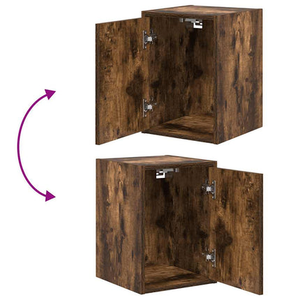 Armadi da Garage 2 pz Rovere Fumo in Legno Multistrato