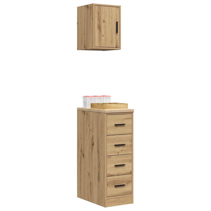Armadi da Garage 2 pz Rovere Artigianale in Legno Multistrato