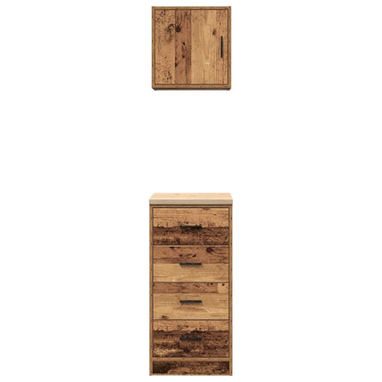 Armadi da Garage 2 pz Legno Antico in Legno Multistrato