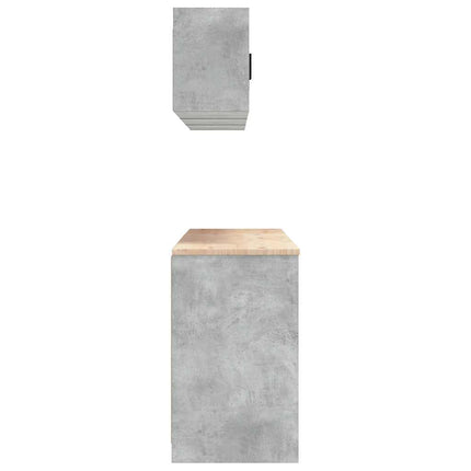 Armadi da Garage 6 pz Grigio Cemento in Legno Multistrato