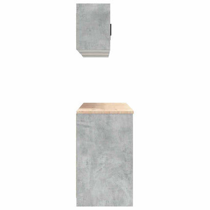 Armadi da Garage 6 pz Grigio Cemento in Legno Multistrato