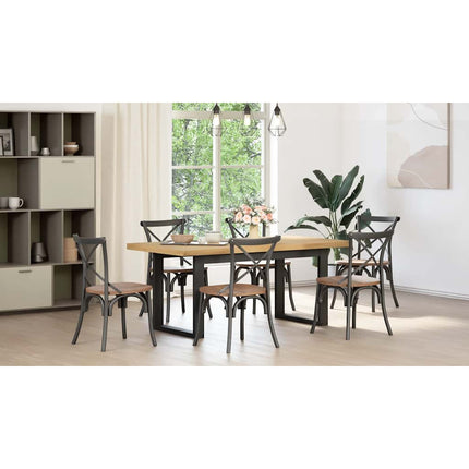 Tavolo Pranzo NOAIN Gambe a Forma U 180x90x75 cm Legno Massello