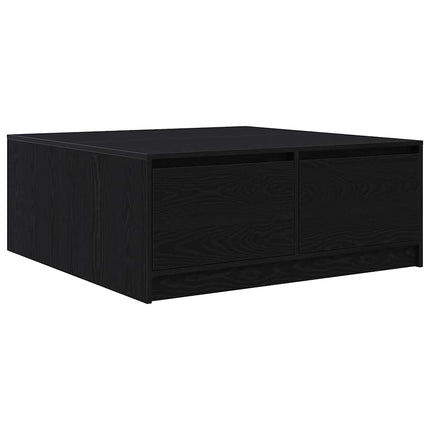 Tavolino da Salotto con Cassetti Rovere Nero 100x100x40 cm