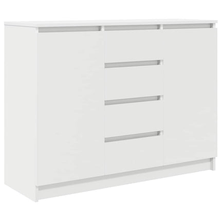 Credenza con Cassetti Bianco 100,5x35x76cm in Legno Multistrato