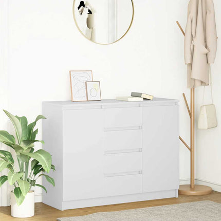 Credenza con Cassetti Bianco 100,5x35x76cm in Legno Multistrato