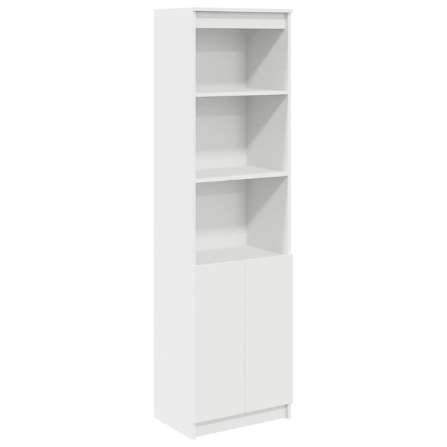 Credenza Bianca 50x35x180 cm in Legno Multistrato