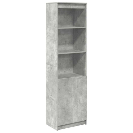 Credenza Grigio Cemento 50x35x180 cm in Legno Multistrato