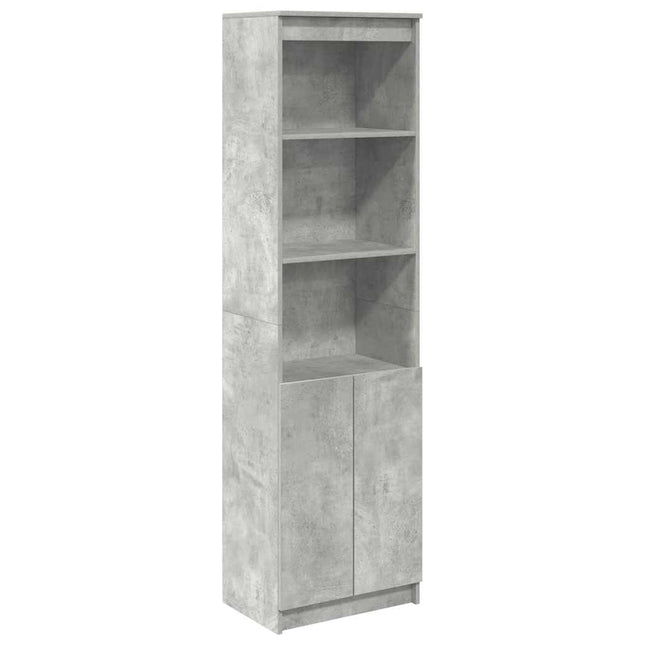 Credenza Grigio Cemento 50x35x180 cm in Legno Multistrato
