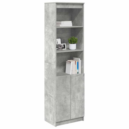 Credenza Grigio Cemento 50x35x180 cm in Legno Multistrato