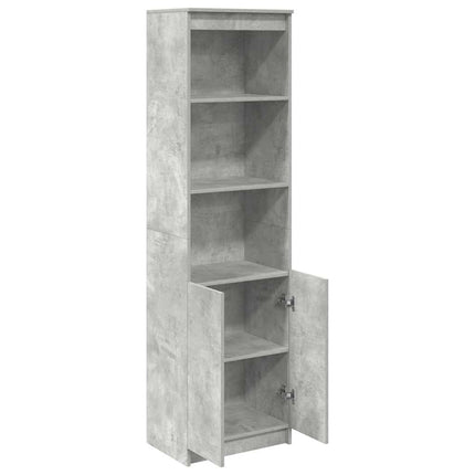 Credenza Grigio Cemento 50x35x180 cm in Legno Multistrato