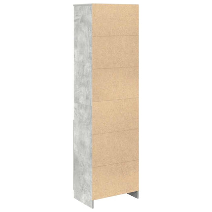Credenza Grigio Cemento 50x35x180 cm in Legno Multistrato