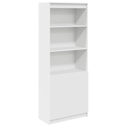 Credenza Bianca 70x35x180 cm in Legno Multistrato