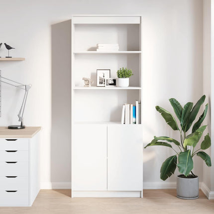 Credenza Bianca 70x35x180 cm in Legno Multistrato