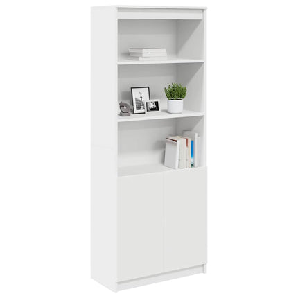 Credenza Bianca 70x35x180 cm in Legno Multistrato