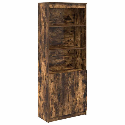 Credenza Rovere Fumo 70x35x180 cm in Legno Multistrato