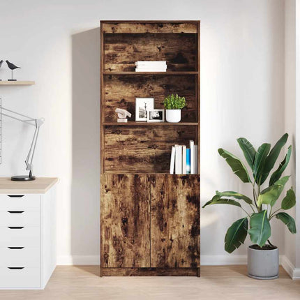 Credenza Rovere Fumo 70x35x180 cm in Legno Multistrato