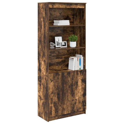 Credenza Rovere Fumo 70x35x180 cm in Legno Multistrato