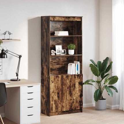 Credenza Rovere Fumo 70x35x180 cm in Legno Multistrato
