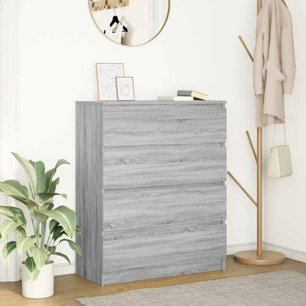 Credenza Grigio Sonoma 80x35x99 cm in Legno Multistrato