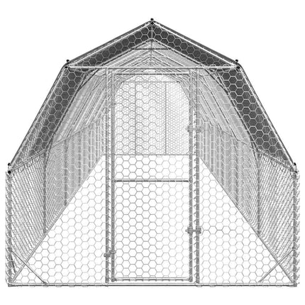 Recinto per Polli con Tetto 2,5x12x2,25 m in Acciaio Zincato