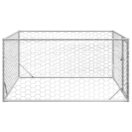 Cuccia per Cani da Esterno con Porta 2x2x1 m Acciaio Zincato