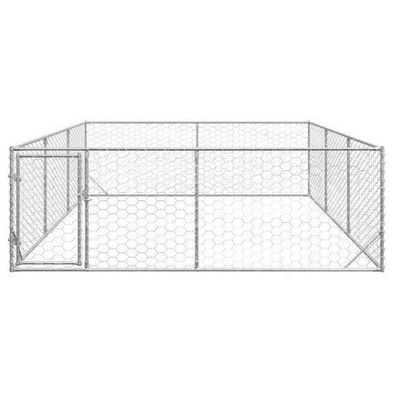 Cuccia per Cani da Esterno con Porta 3x4x1 m Acciaio Zincato