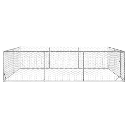 Cuccia per Cani da Esterno con Porta 3x4x1 m Acciaio Zincato