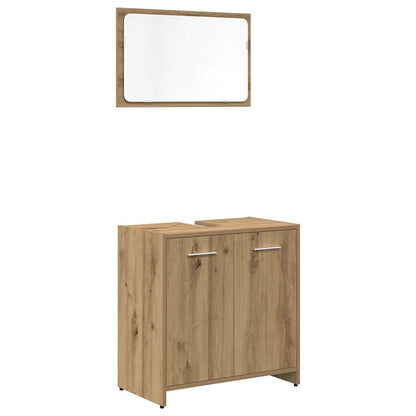 Set Mobili da Bagno 3 pz Rovere Artigianale Legno Multistrato