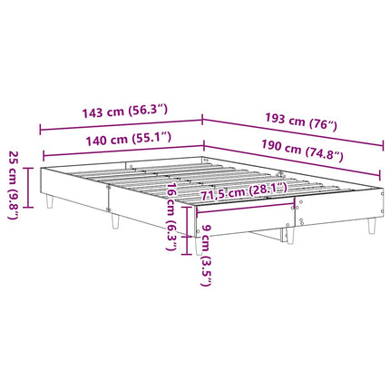 Giroletto senza Materasso Bianco 140x190 cm Legno Multistrato