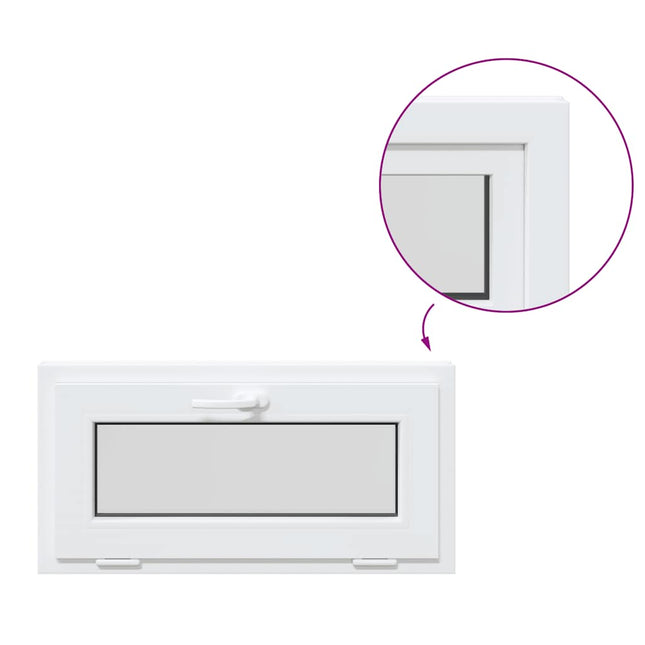 Finestra Seminterrato RISOR 80x40 cm Tilt 2 Vetri Bianco
