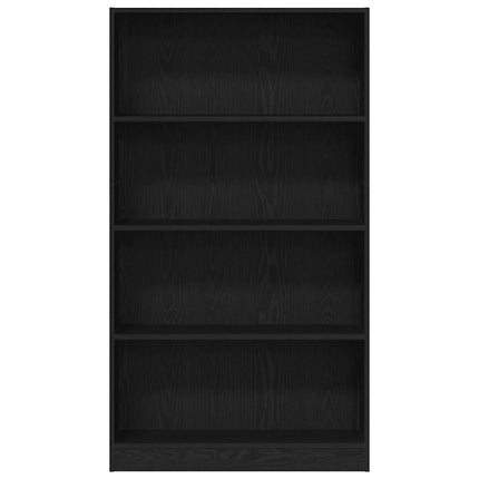 Libreria a 4 Ripiani Rovere Nero 80x24x143 cm in Truciolato