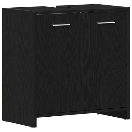 Mobile Lavabo Bagno Rovere Nero 60x30x60cm in Legno Multistrato