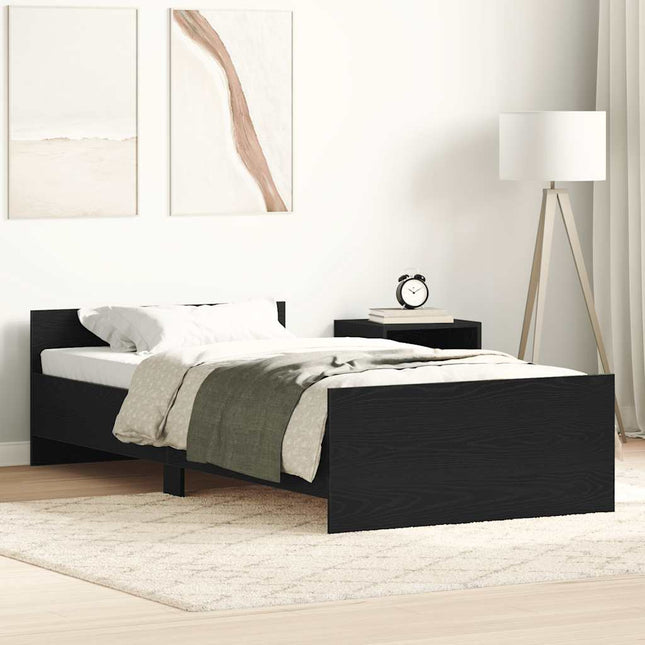 Giroletto senza Materasso Rovere Nero 75x190 cm in Truciolato