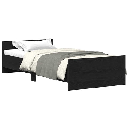 Giroletto senza Materasso Rovere Nero 90x190cm in Truciolato