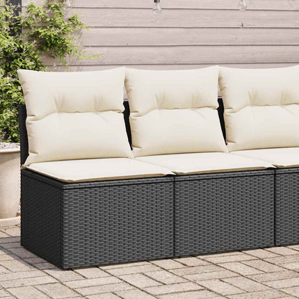 Set Divani da Giardino con Cuscini 2 pz Nero Polyrattan Acacia