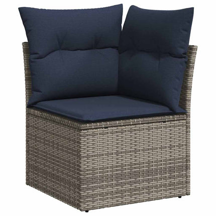 Set Divano Giardino 5 pz con Cuscini Grigio Polyrattan Acacia