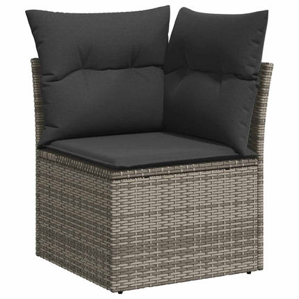 Set Divano Giardino 5 pz con Cuscini Grigio Polyrattan Acacia