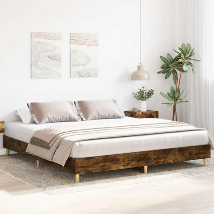 Giroletto senza Materasso Rovere Fumo 200x200 cm in Truciolato