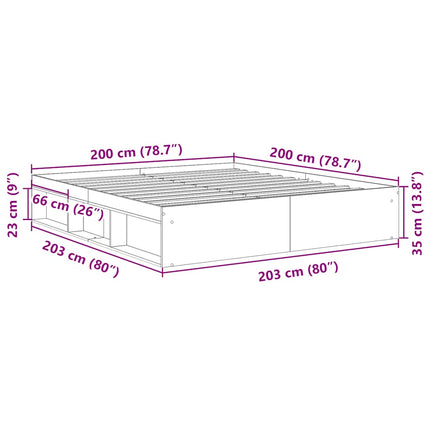 Giroletto senza Materasso Rovere Artigianale 200x200 cm